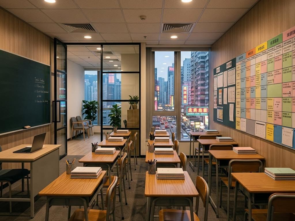 A modern Hong Kong tutorial centre classroom